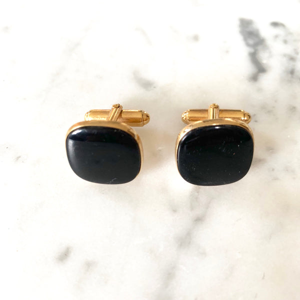 Vintage 1960s Onyx Cufflinks