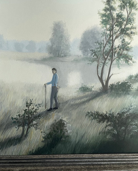 Vintage Thomas Locker Painting, Oil on Masonite (1965)