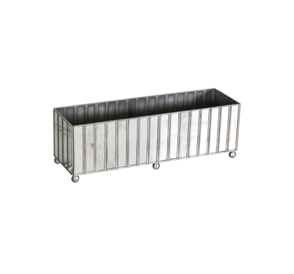 Regency Faceted Antique Mirrored Planter Box