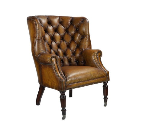 Portobello High Back Camel Leather Chair - Matthew Izzo Collection - Matthew Izzo Home