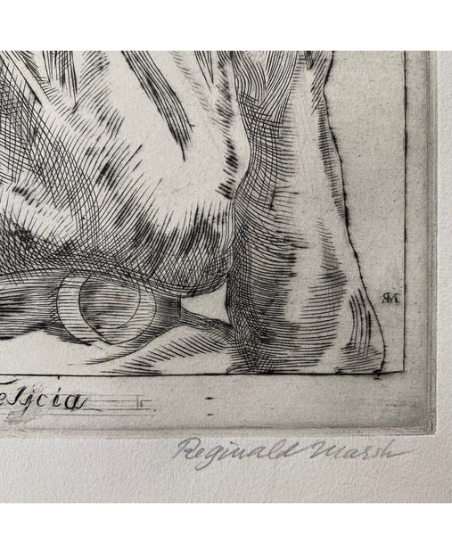 Reginald Marsh 1937 Original 'Fifty Proofs' Etching of 'Felicia'