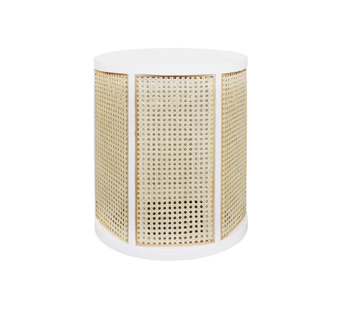 Worlds Away Freya White Lacquer Side Table - Matthew Izzo Home