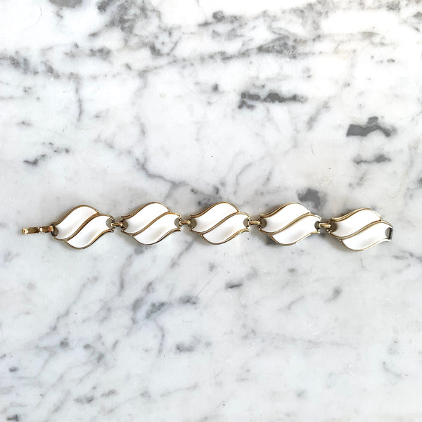1960s Vintage Trifari Bracelet with White Lucite