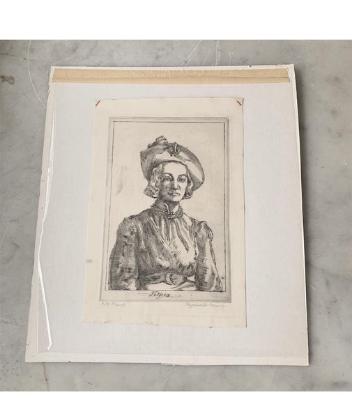 Reginald Marsh 1937 Original 'Fifty Proofs' Etching of 'Felicia'