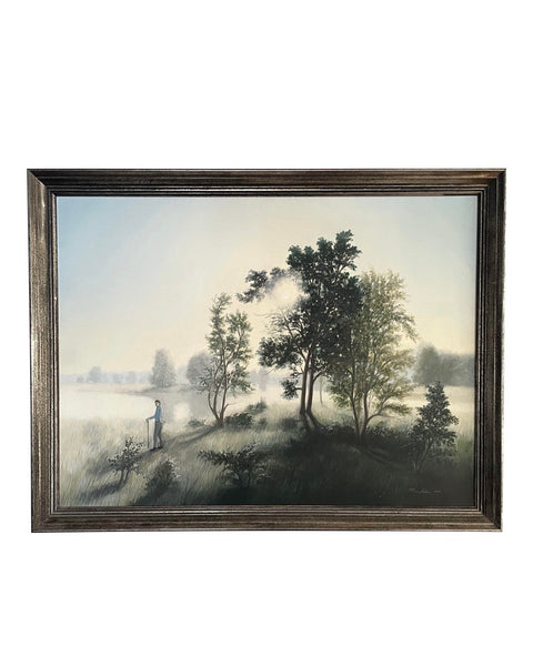 Vintage Thomas Locker Painting, Oil on Masonite (1965)