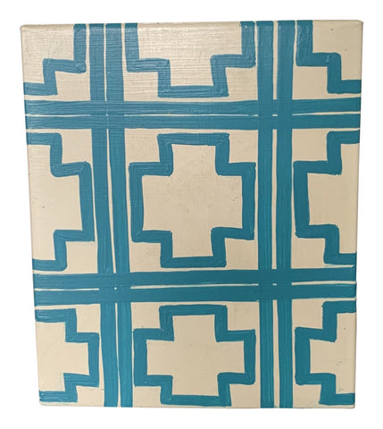 Worlds Away Blue Hand-Painted Tissue Box Cover - Matthew Izzo Home