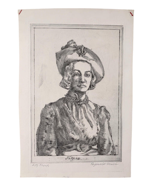 Reginald Marsh 1937 Original 'Fifty Proofs' Etching of 'Felicia'