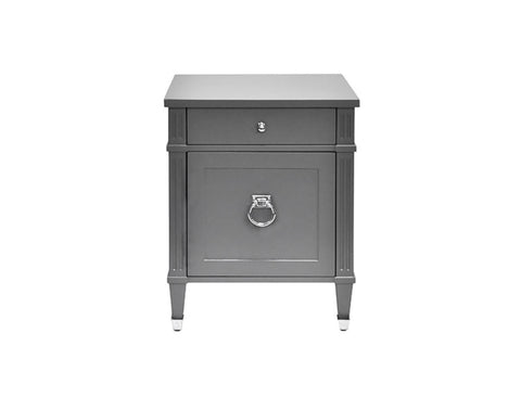 Worlds Away Lily Grey Lacquer/Nickel Side Table - Matthew Izzo Home
