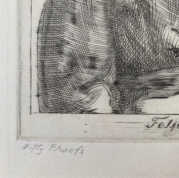 Reginald Marsh 1937 Original 'Fifty Proofs' Etching of 'Felicia'