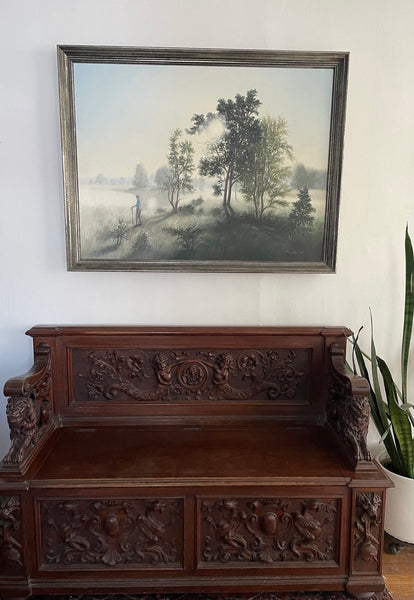 Vintage Thomas Locker Painting, Oil on Masonite (1965)