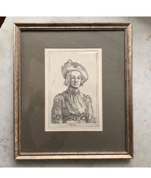 Reginald Marsh 1937 Original 'Fifty Proofs' Etching of 'Felicia'