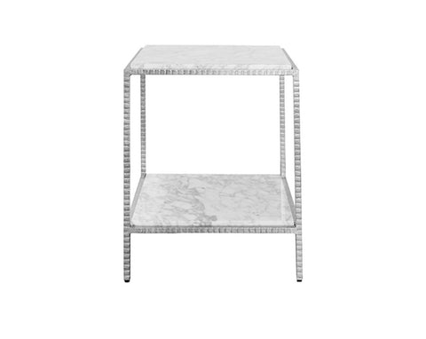 Worlds Away Brandy Silver Leaf Side Table - Matthew Izzo Home