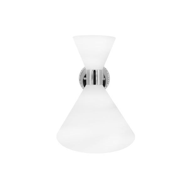 August Wall Sconce - White Metal & Nickel