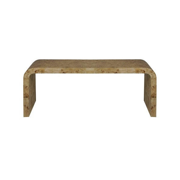 Newbury Light Burlwood Waterfall Edge Coffee Table