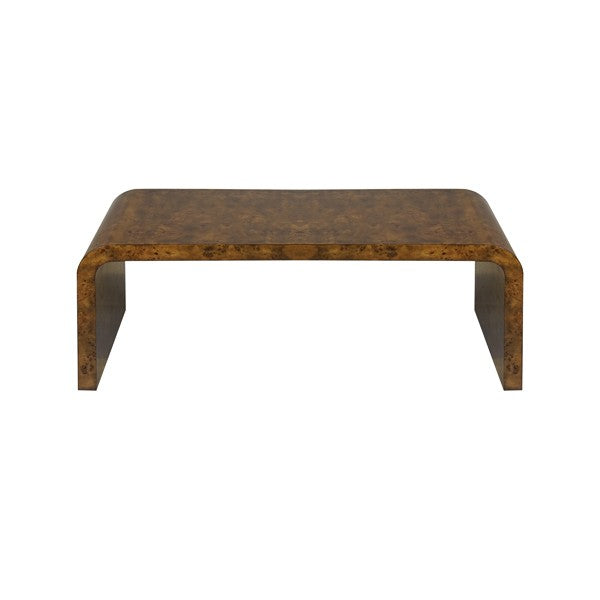 Newbury Dark Burlwood Waterfall Edge Coffee Table