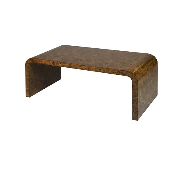 Newbury Dark Burlwood Waterfall Edge Coffee Table