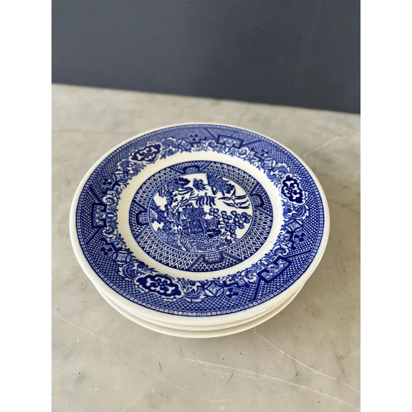 Vintage Blue Willow Bread Plates - Set of 6, Willow Ware Royal China