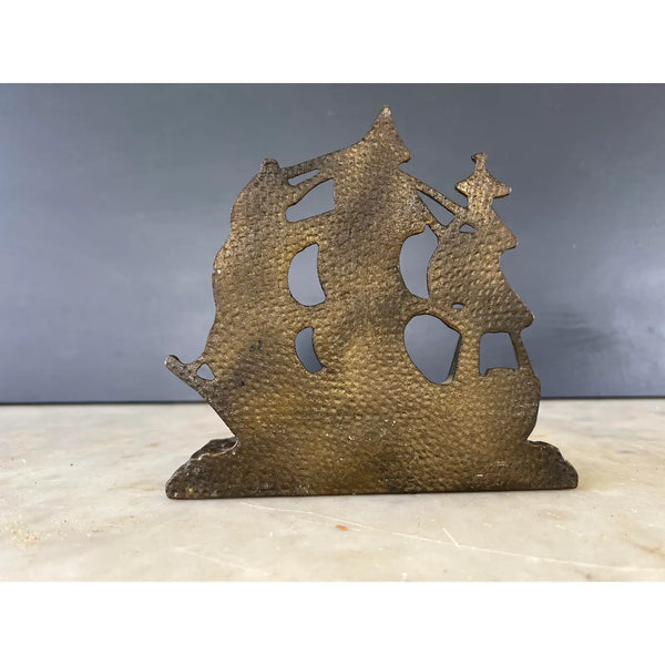 Vintage Sailboat Bookend Brass